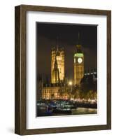 Big Ben and the Houses of Parliament by the River Thames at Dusk, Westminster, London-Hazel Stuart-Framed Photographic Print