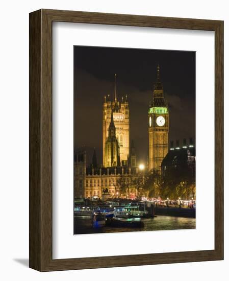 Big Ben and the Houses of Parliament by the River Thames at Dusk, Westminster, London-Hazel Stuart-Framed Photographic Print