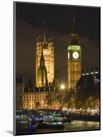 Big Ben and the Houses of Parliament by the River Thames at Dusk, Westminster, London-Hazel Stuart-Mounted Photographic Print