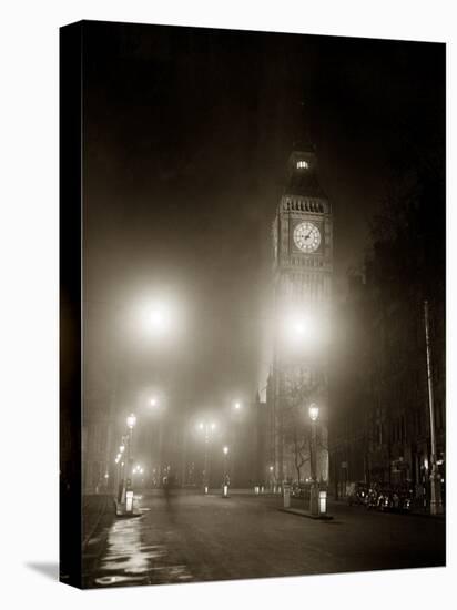 Big Ben and the Houses of Parliament Floodlit for the Opening of the Festival of Britain, 1951-null-Stretched Canvas