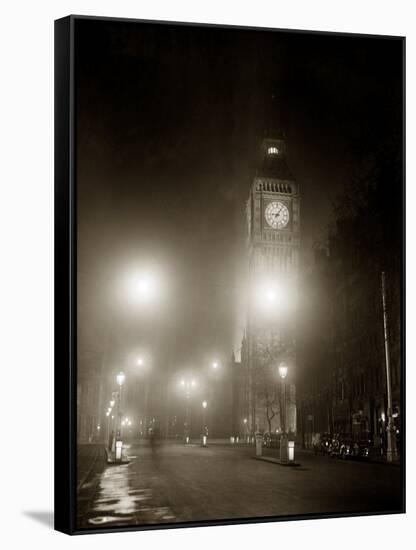 Big Ben and the Houses of Parliament Floodlit for the Opening of the Festival of Britain, 1951-null-Framed Stretched Canvas