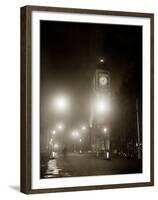 Big Ben and the Houses of Parliament Floodlit for the Opening of the Festival of Britain, 1951-null-Framed Premium Photographic Print