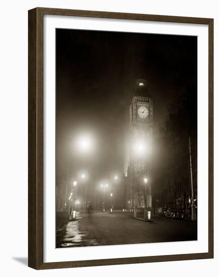 Big Ben and the Houses of Parliament Floodlit for the Opening of the Festival of Britain, 1951-null-Framed Premium Photographic Print