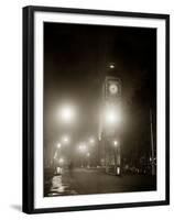 Big Ben and the Houses of Parliament Floodlit for the Opening of the Festival of Britain, 1951-null-Framed Premium Photographic Print
