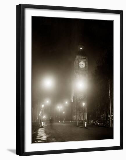 Big Ben and the Houses of Parliament Floodlit for the Opening of the Festival of Britain, 1951-null-Framed Premium Photographic Print