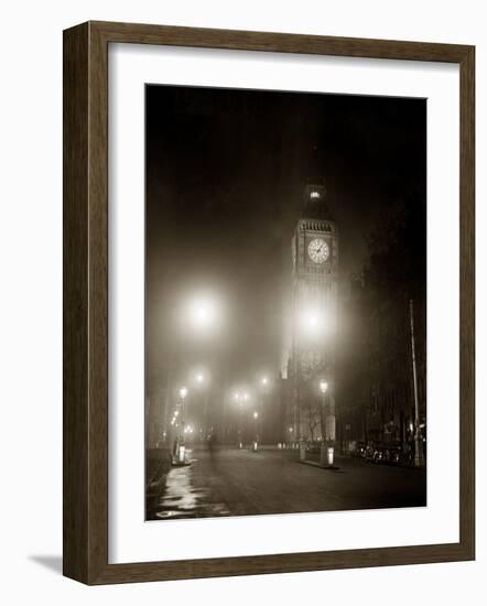 Big Ben and the Houses of Parliament Floodlit for the Opening of the Festival of Britain, 1951-null-Framed Photographic Print