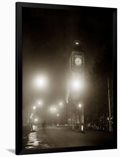 Big Ben and the Houses of Parliament Floodlit for the Opening of the Festival of Britain, 1951-null-Framed Photographic Print