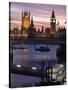 Big Ben and the Houses of Parliament Seen across the River Thames from Waterloo Bridge at Sunset-Julian Love-Stretched Canvas