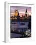 Big Ben and the Houses of Parliament Seen across the River Thames from Waterloo Bridge at Sunset-Julian Love-Framed Photographic Print