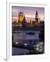 Big Ben and the Houses of Parliament Seen across the River Thames from Waterloo Bridge at Sunset-Julian Love-Framed Photographic Print