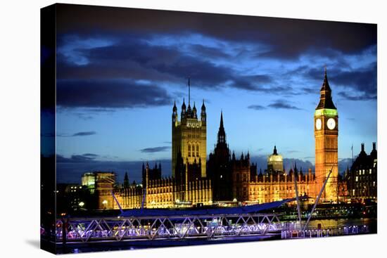 Big Ben and the Houses of Parliament, Thames River, London, England-Richard Wright-Stretched Canvas