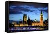 Big Ben and the Houses of Parliament, Thames River, London, England-Richard Wright-Framed Stretched Canvas