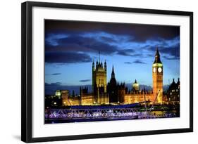 Big Ben and the Houses of Parliament, Thames River, London, England-Richard Wright-Framed Photographic Print