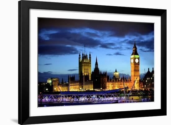 Big Ben and the Houses of Parliament, Thames River, London, England-Richard Wright-Framed Photographic Print
