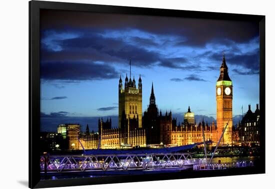 Big Ben and the Houses of Parliament, Thames River, London, England-Richard Wright-Framed Photographic Print