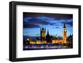 Big Ben and the Houses of Parliament, Thames River, London, England-Richard Wright-Framed Photographic Print