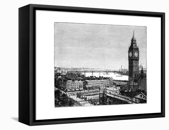 Big Ben and the Houses of Parliament, Westminster, London, 1870-null-Framed Stretched Canvas