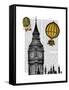 Big Ben and Vintage Hot Air Balloons-Fab Funky-Framed Stretched Canvas