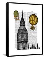 Big Ben and Vintage Hot Air Balloons-Fab Funky-Framed Stretched Canvas