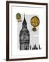 Big Ben and Vintage Hot Air Balloons-Fab Funky-Framed Art Print