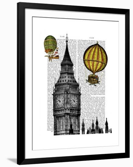 Big Ben and Vintage Hot Air Balloons-Fab Funky-Framed Art Print