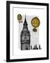 Big Ben and Vintage Hot Air Balloons-Fab Funky-Framed Art Print