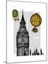 Big Ben and Vintage Hot Air Balloons-Fab Funky-Mounted Art Print