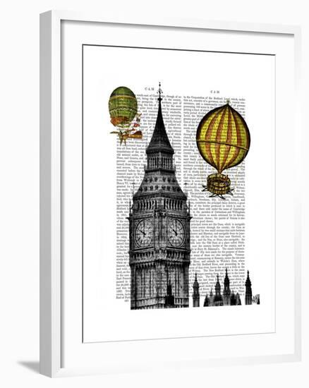 Big Ben and Vintage Hot Air Balloons-Fab Funky-Framed Art Print