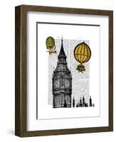 Big Ben and Vintage Hot Air Balloons-Fab Funky-Framed Art Print