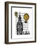 Big Ben and Vintage Hot Air Balloons-Fab Funky-Framed Art Print