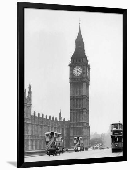 Big Ben and Westminister Bridge circa 1930-null-Framed Photographic Print