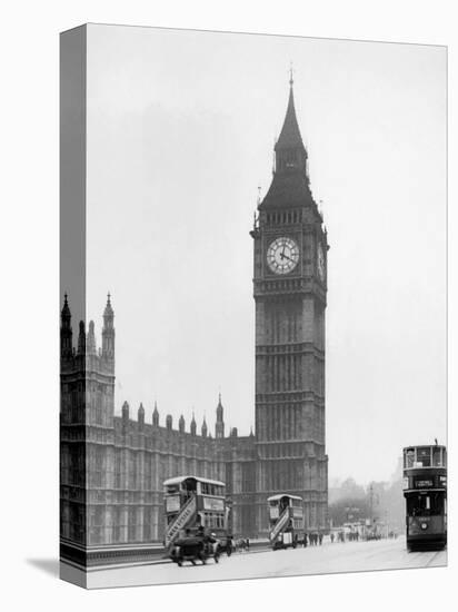 Big Ben and Westminister Bridge circa 1930-null-Stretched Canvas
