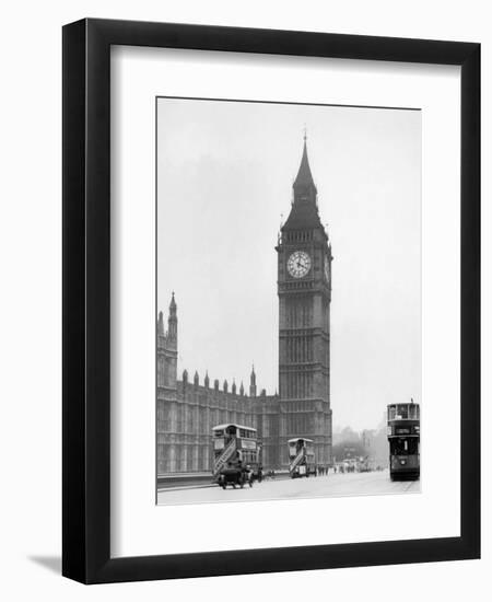 Big Ben and Westminister Bridge circa 1930-null-Framed Photographic Print