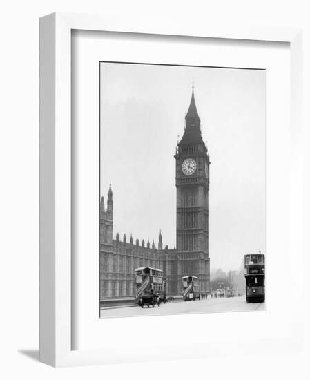 Big Ben and Westminister Bridge circa 1930-null-Framed Photographic Print