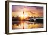 Big Ben and Westminster Bridge at Dusk, London, UK-null-Framed Photographic Print