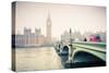 Big Ben and Westminster Bridge at Foogy Morning in London-sborisov-Stretched Canvas