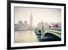 Big Ben and Westminster Bridge at Foogy Morning in London-sborisov-Framed Photographic Print