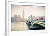 Big Ben and Westminster Bridge at Foogy Morning in London-sborisov-Framed Photographic Print