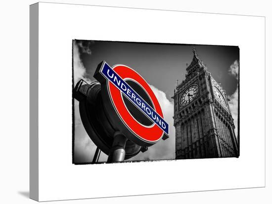 Big Ben and Westminster Station Underground - Subway Station Sign - City of London - UK - England-Philippe Hugonnard-Stretched Canvas