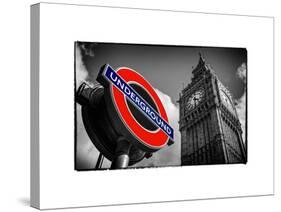 Big Ben and Westminster Station Underground - Subway Station Sign - City of London - UK - England-Philippe Hugonnard-Stretched Canvas