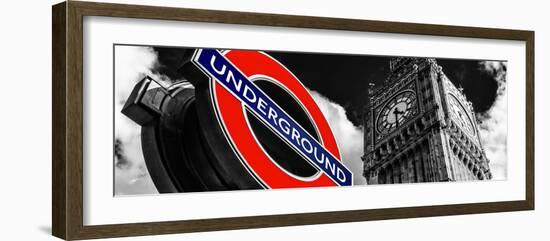 Big Ben and Westminster Station Underground - Subway Station Sign - City of London - UK - England-Philippe Hugonnard-Framed Photographic Print