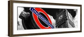 Big Ben and Westminster Station Underground - Subway Station Sign - City of London - UK - England-Philippe Hugonnard-Framed Photographic Print