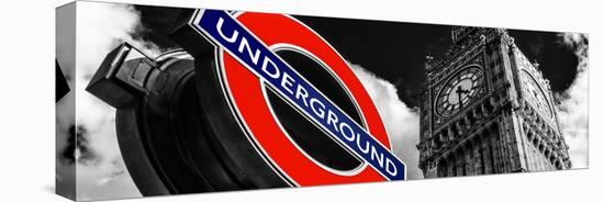 Big Ben and Westminster Station Underground - Subway Station Sign - City of London - UK - England-Philippe Hugonnard-Stretched Canvas