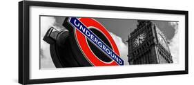 Big Ben and Westminster Station Underground - Subway Station Sign - City of London - UK - England-Philippe Hugonnard-Framed Premium Photographic Print