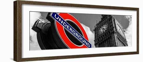 Big Ben and Westminster Station Underground - Subway Station Sign - City of London - UK - England-Philippe Hugonnard-Framed Photographic Print