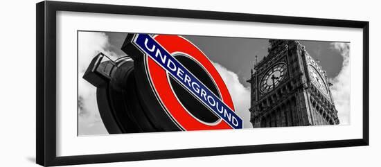 Big Ben and Westminster Station Underground - Subway Station Sign - City of London - UK - England-Philippe Hugonnard-Framed Photographic Print