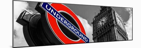 Big Ben and Westminster Station Underground - Subway Station Sign - City of London - UK - England-Philippe Hugonnard-Mounted Photographic Print