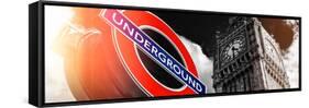 Big Ben and Westminster Station Underground - Subway Station Sign - City of London - UK - England-Philippe Hugonnard-Framed Stretched Canvas