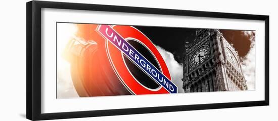 Big Ben and Westminster Station Underground - Subway Station Sign - City of London - UK - England-Philippe Hugonnard-Framed Photographic Print