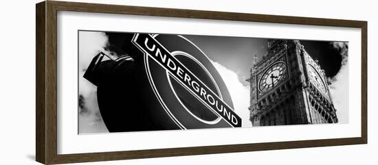 Big Ben and Westminster Station Underground - Subway Station Sign - City of London - UK - England-Philippe Hugonnard-Framed Photographic Print